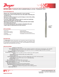 Thumbnail of document Data Sheet - MBLT - Miniature Submersible Level Transmitter